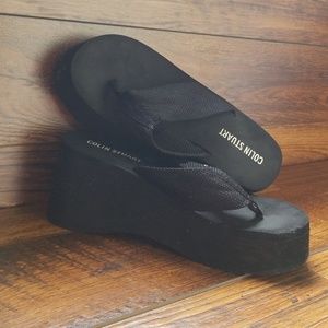 Black Platform Flip Flops